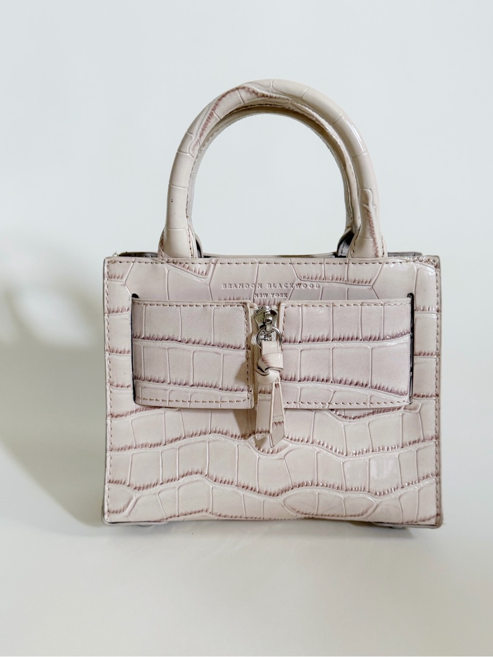Brandon Blackwood Blush Croc Kuei Mini Satchel